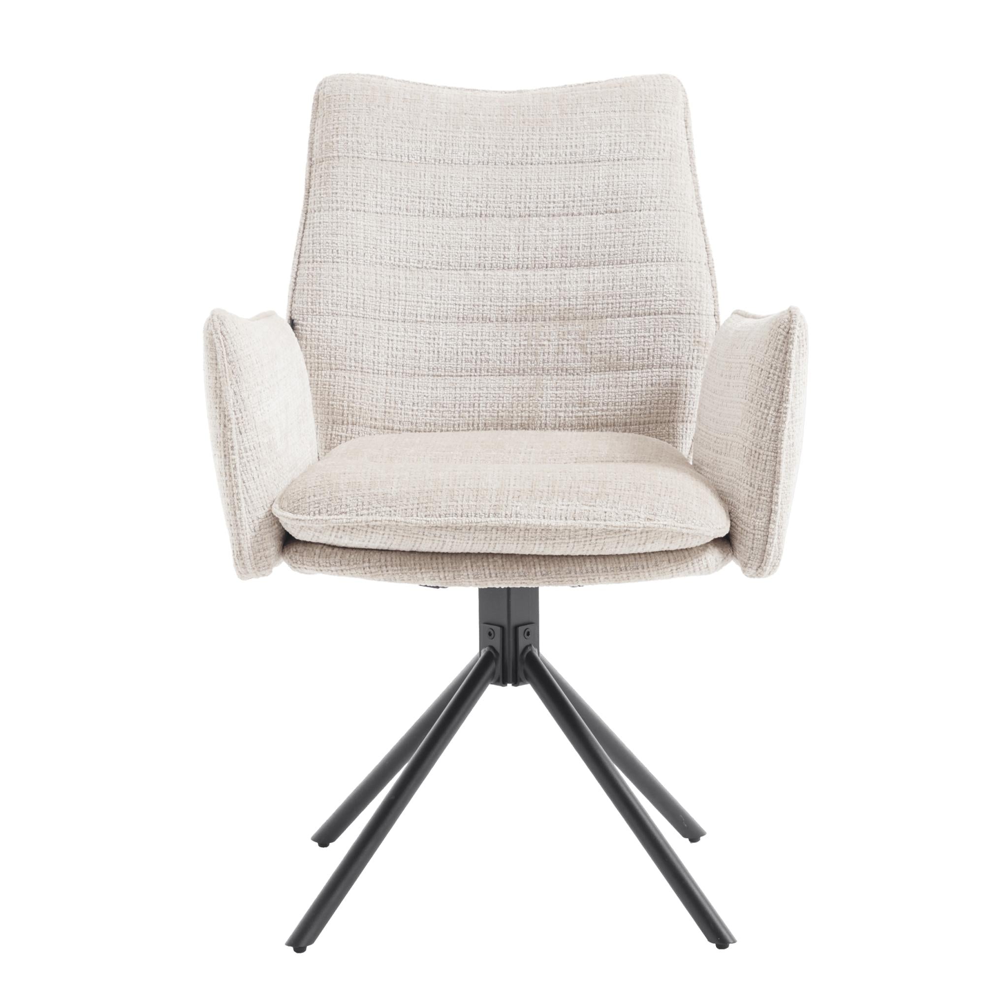 Eetkamerstoel Tim Cremona 02 Lichtbeige - Industrieelinhuis.nl