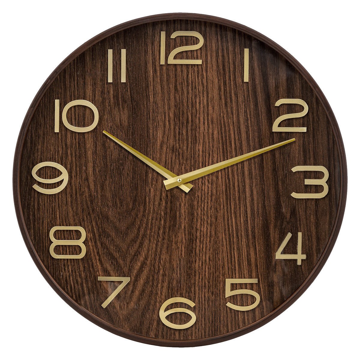 Klok Wandklok Ivana industrieel | Goud Staal Donker Hout | ø 55cm - Industrieelinhuis.nl