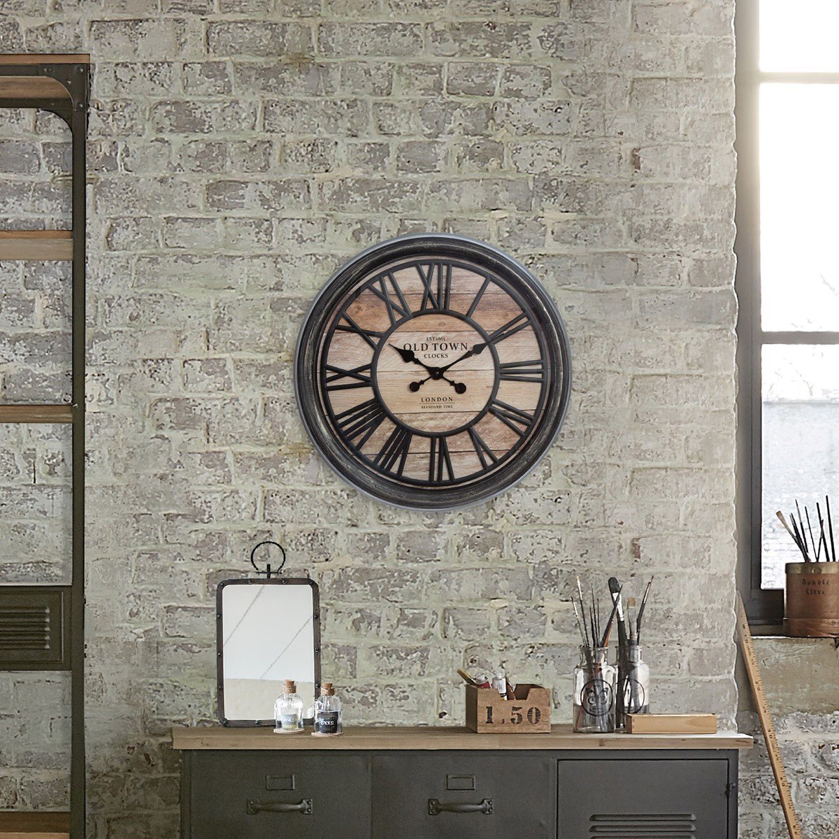 Klok "Old town" 39cm - Industrieelinhuis.nl