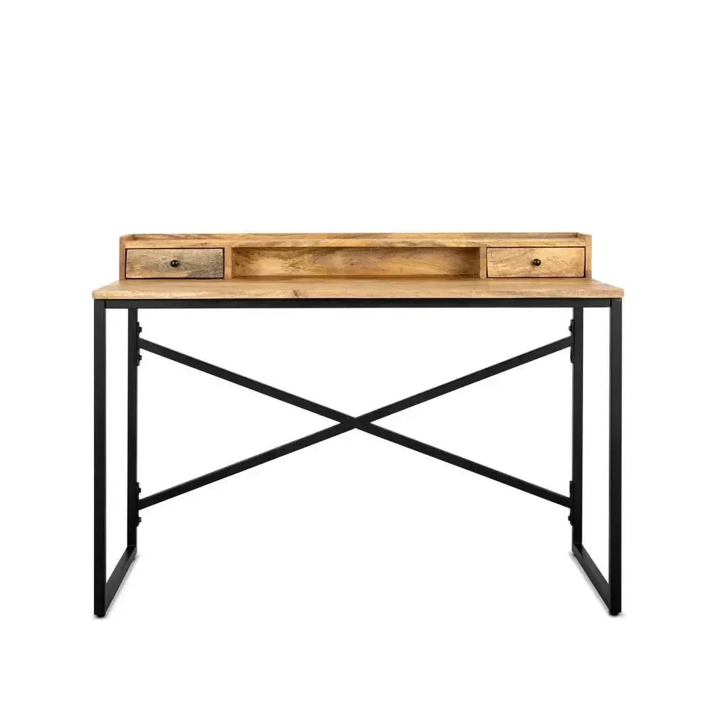 Bureau / werktafel Industrieel Design | Mangohout en Staal | 120x55x90cm - Industrieelinhuis.nl