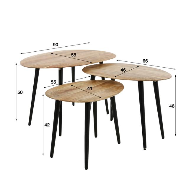 Salontafel Organic set/3