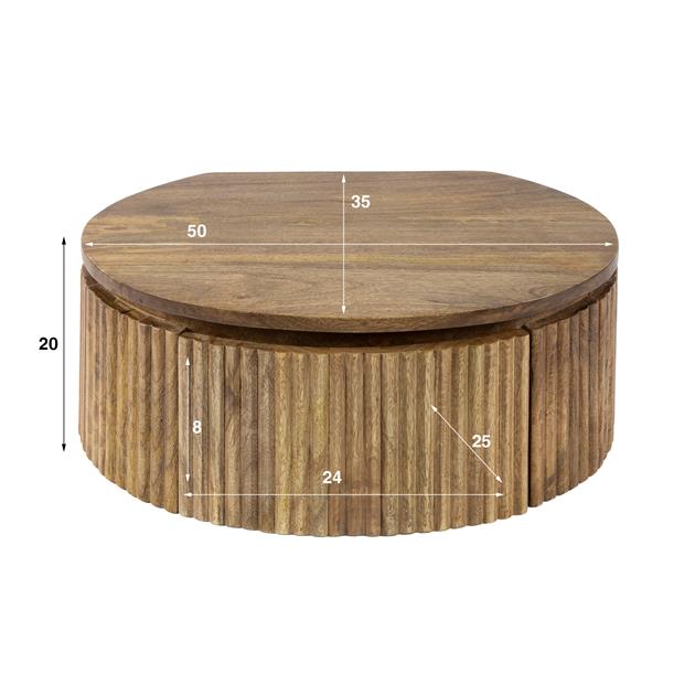 Nachtkastje Wave rond