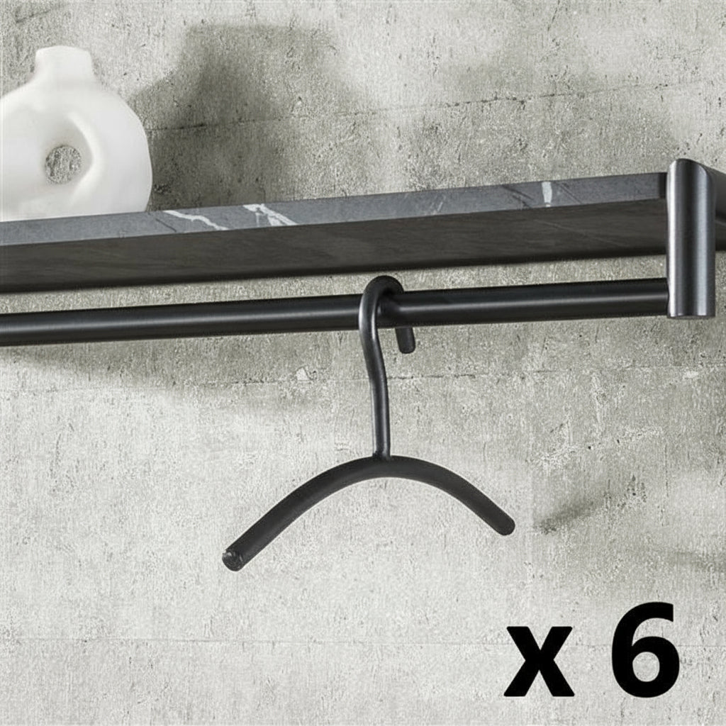 Kledinghanger 6st ronde buis Gunmetal - Industrieelinhuis.nl