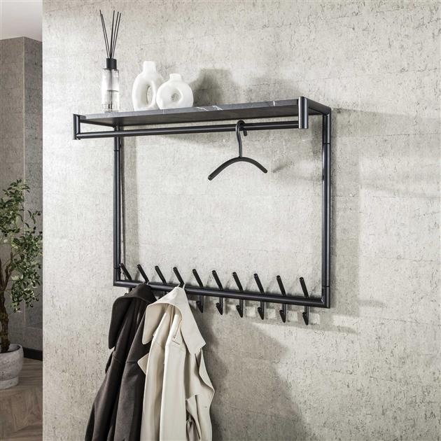 Kledinghanger 6st ronde buis Gunmetal - Industrieelinhuis.nl
