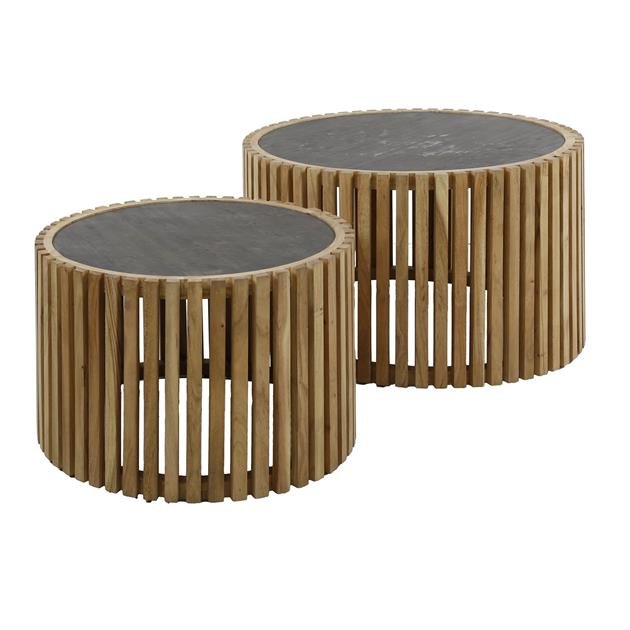 Salontafel Slate Round set/2