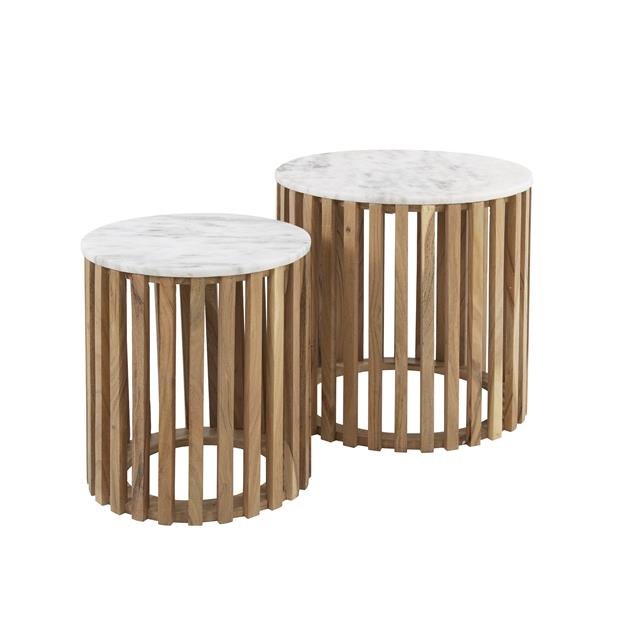 Bijzettafelset Wit Marmer Sunny
