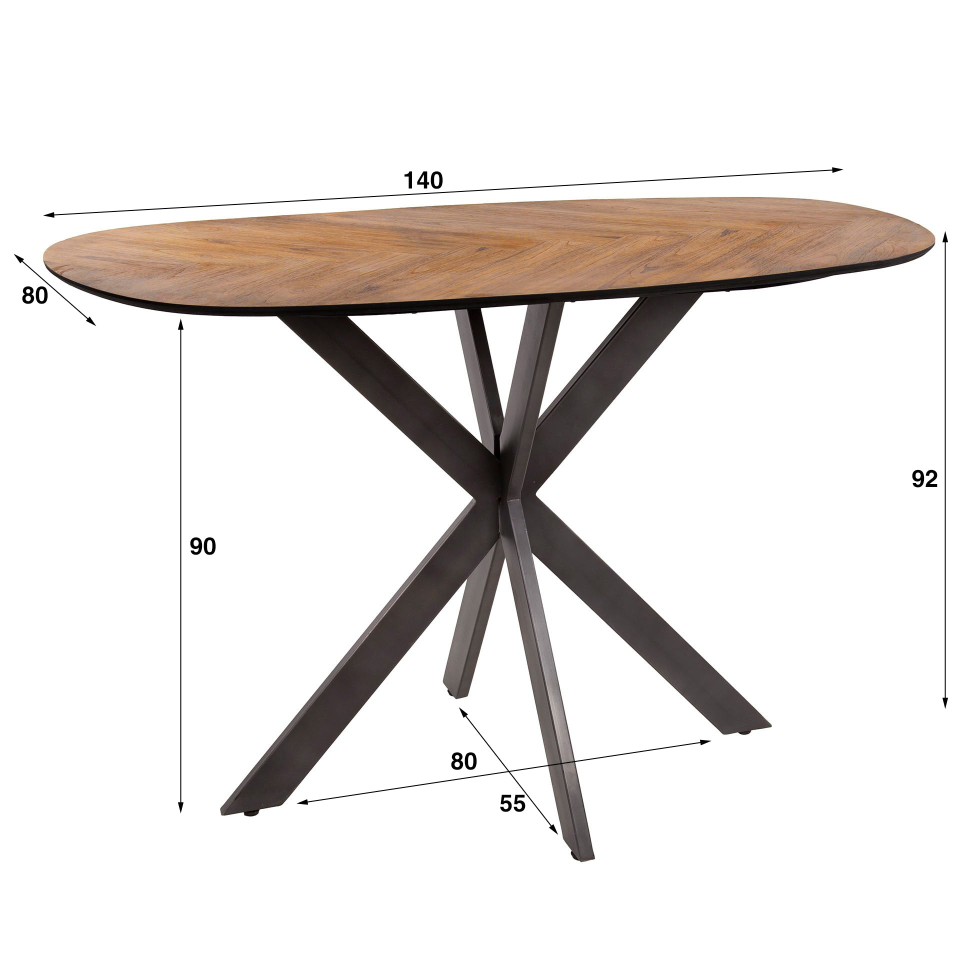 Bartafel Organisch Noah 140cm - Industrieelinhuis.nl