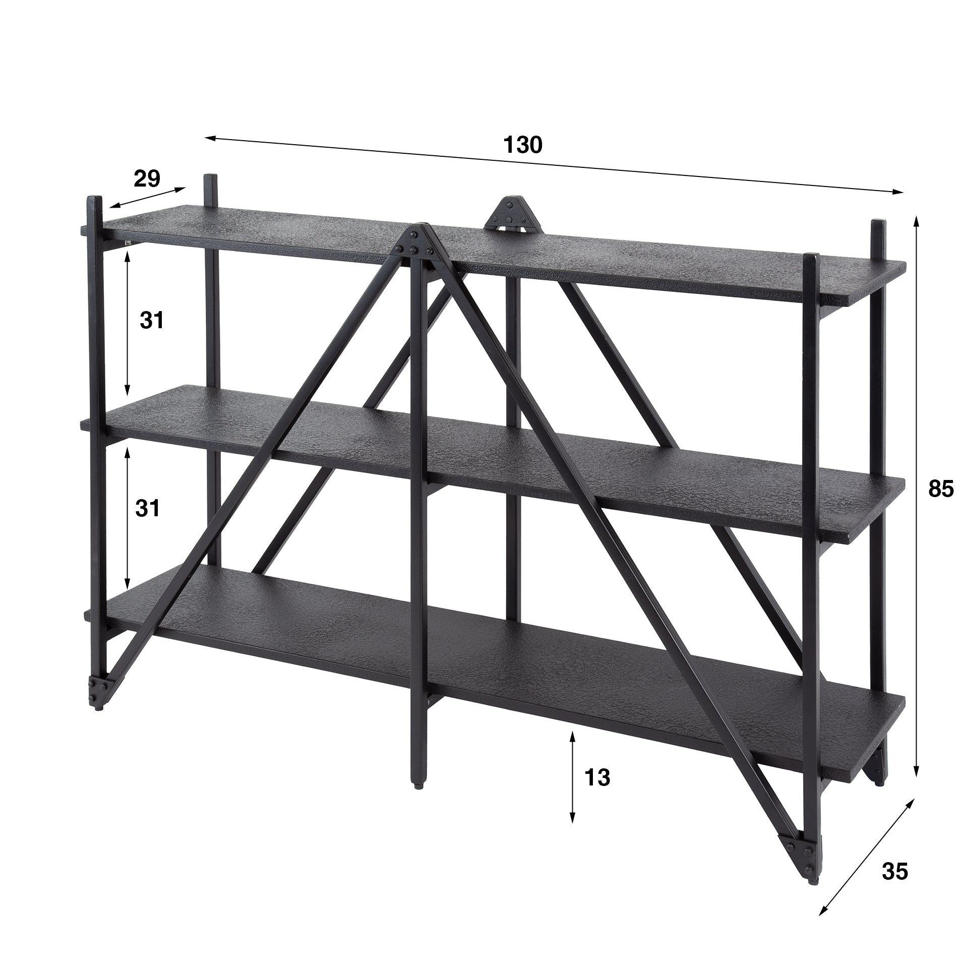 Wandrek Piero Laag 130cm - Industrieelinhuis.nl