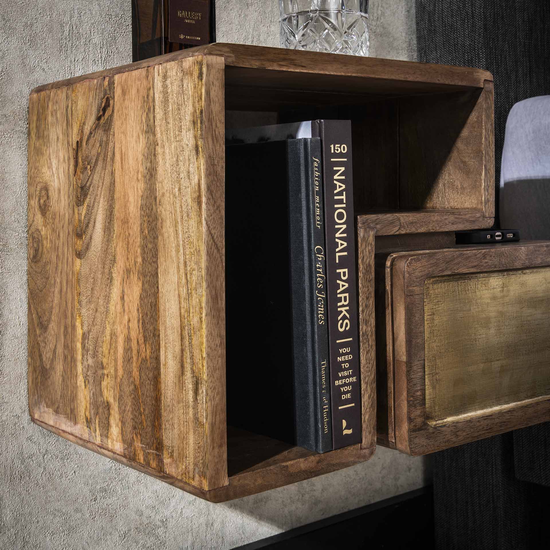 Nachtkastje Wallbox Brass Duo - Industrieelinhuis.nl