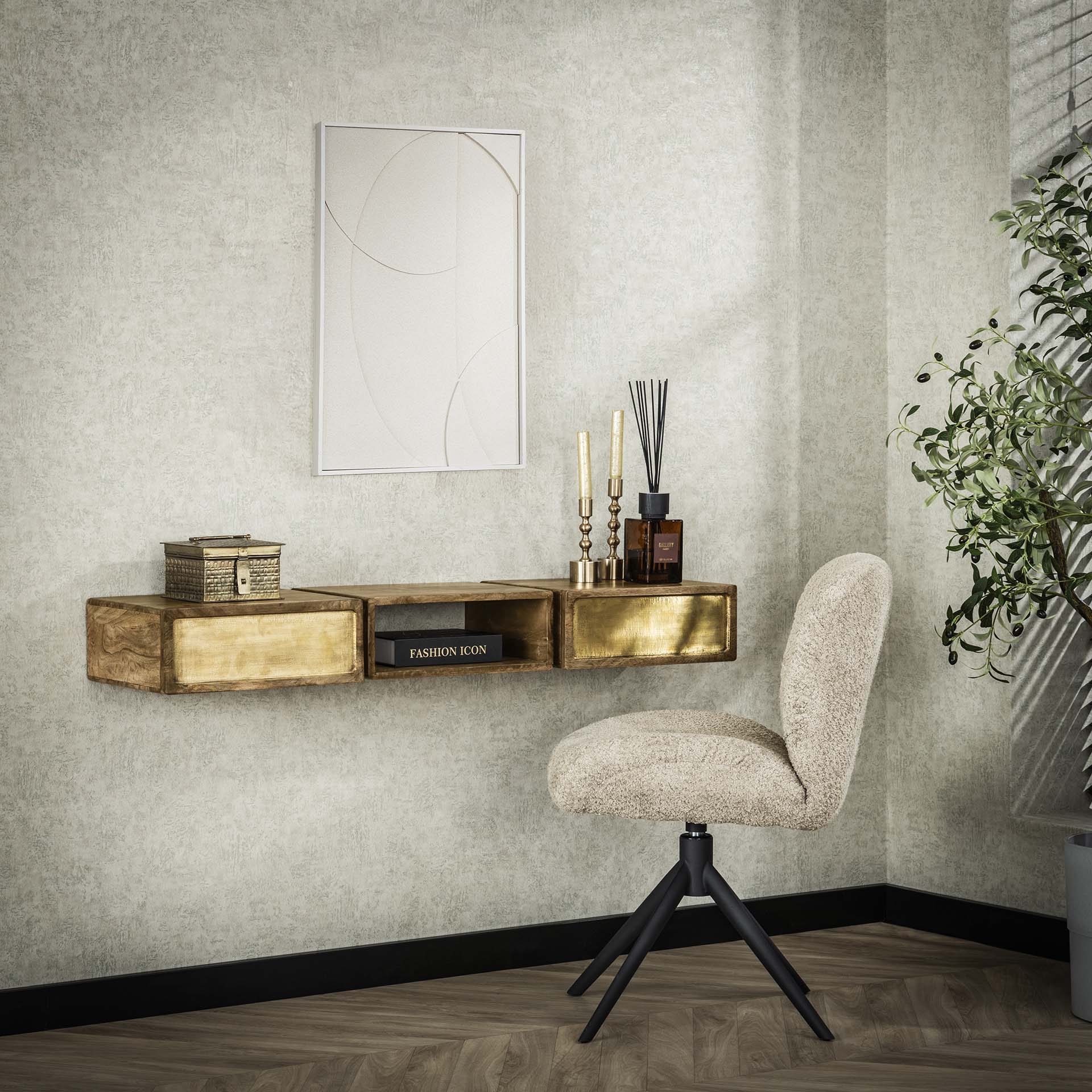 Kaptafel Brass Flow - Industrieelinhuis.nl