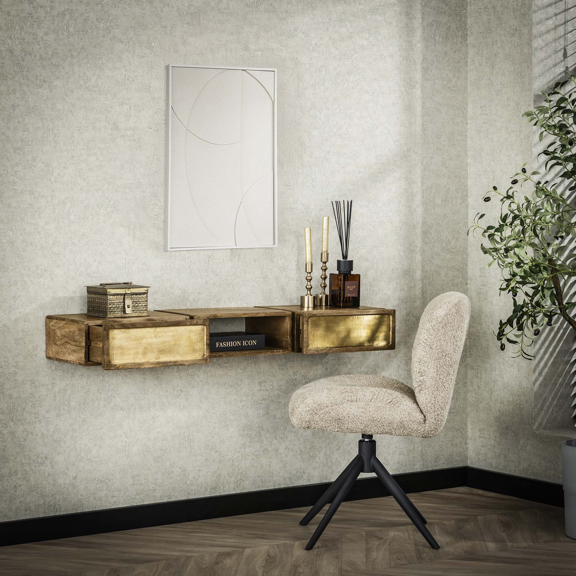 Kaptafel Brass Flow - Industrieelinhuis.nl