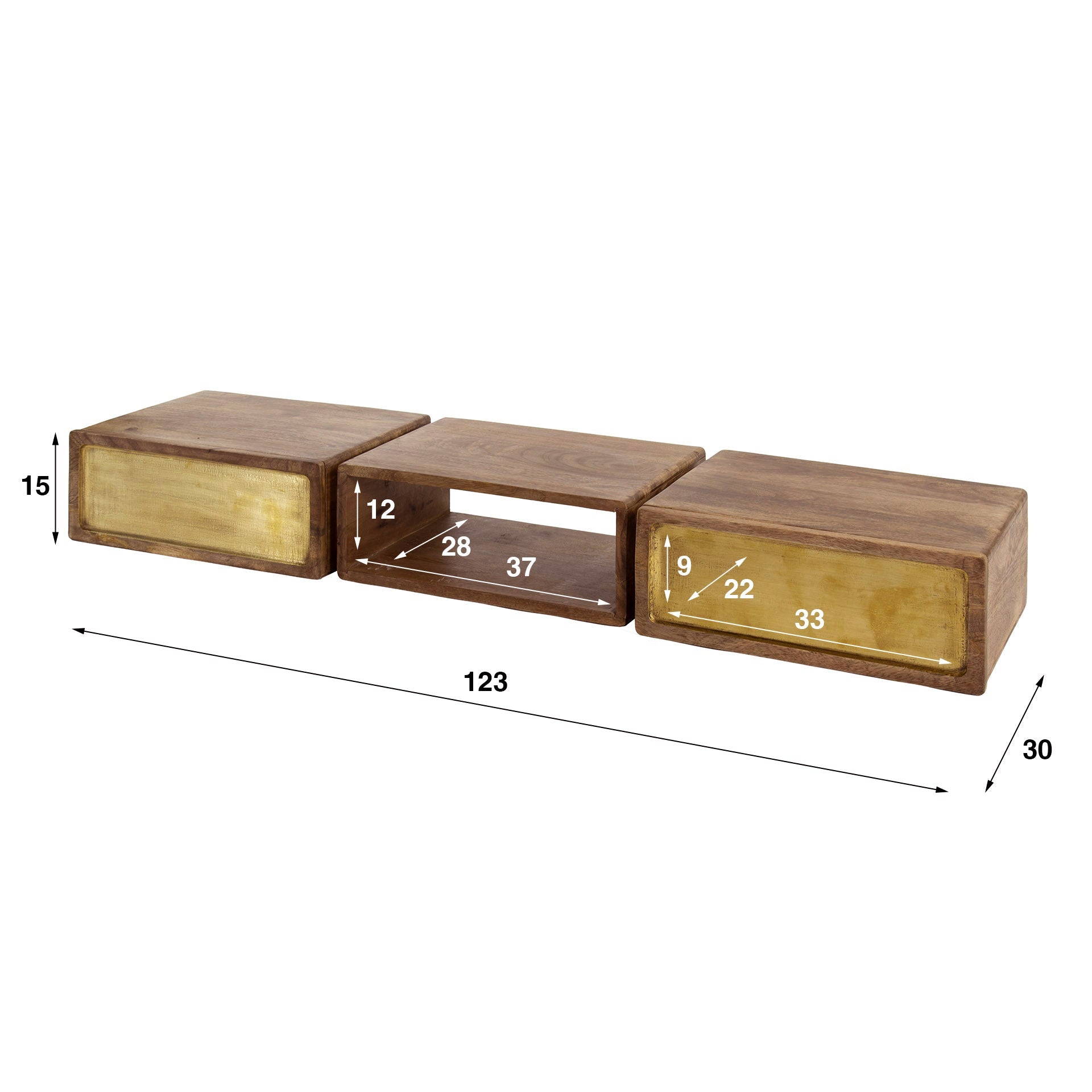 Kaptafel Brass Flow - Industrieelinhuis.nl