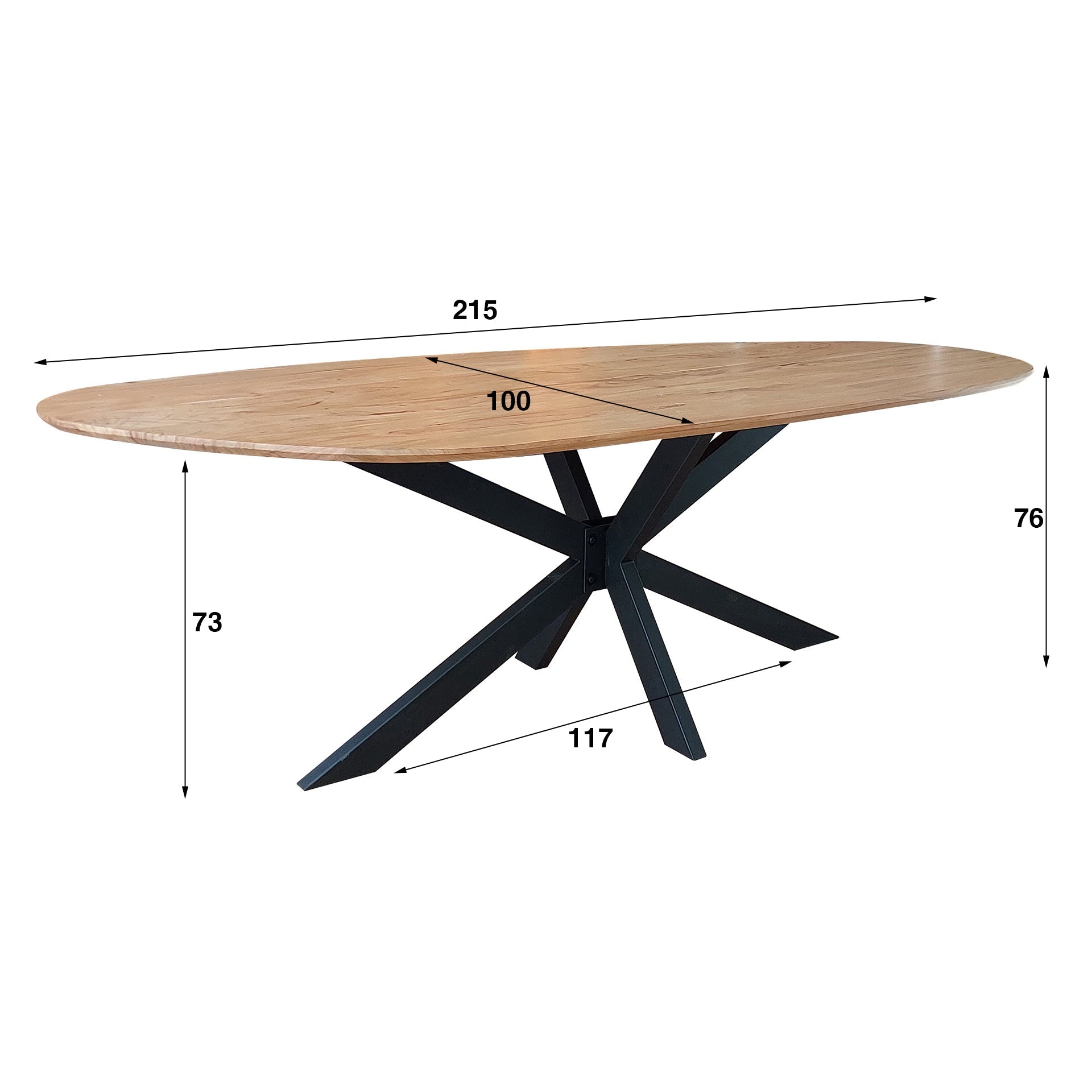 Eettafel Organisch Drift 215 cm - Industrieelinhuis.nl
