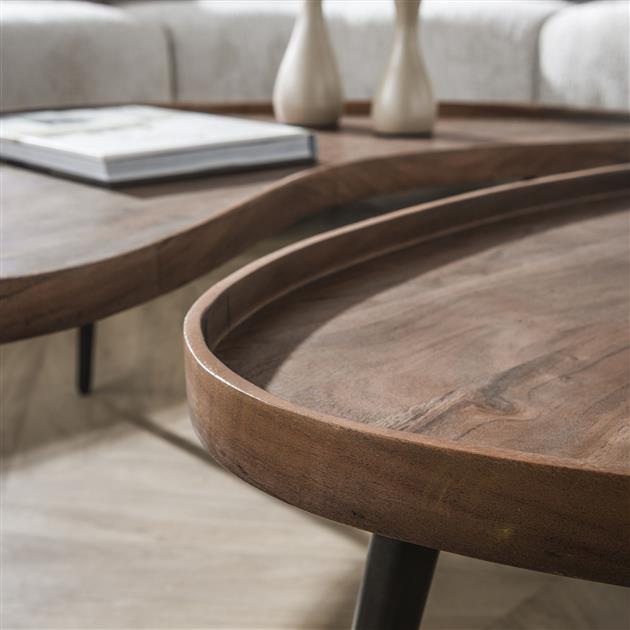 Salontafel Carve organisch set/2