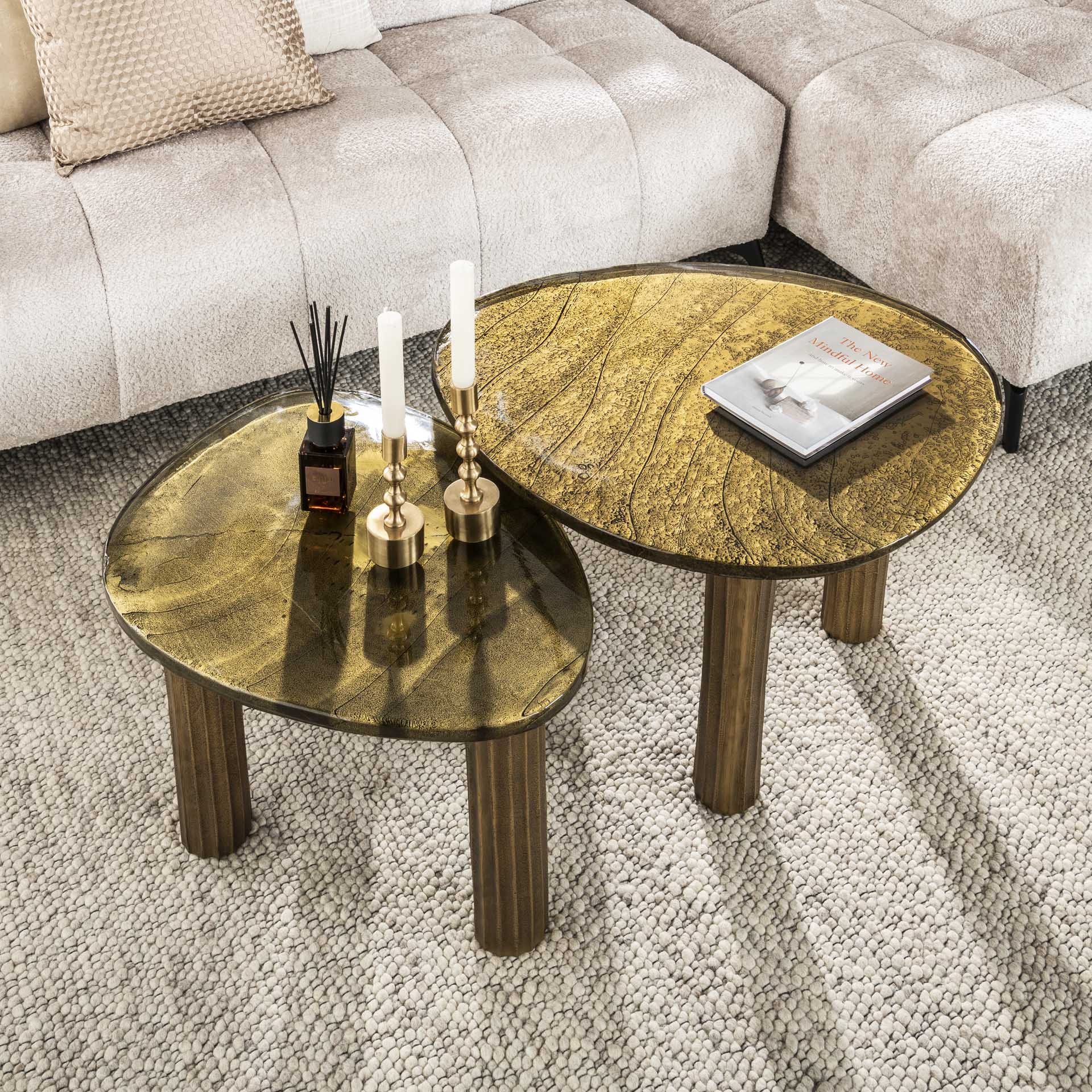 Ronde Salontafel Astra L Goud - Industrieelinhuis.nl