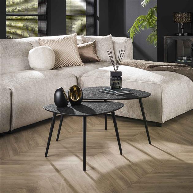 Salontafelset Driehoek Sol Metallic Zwart