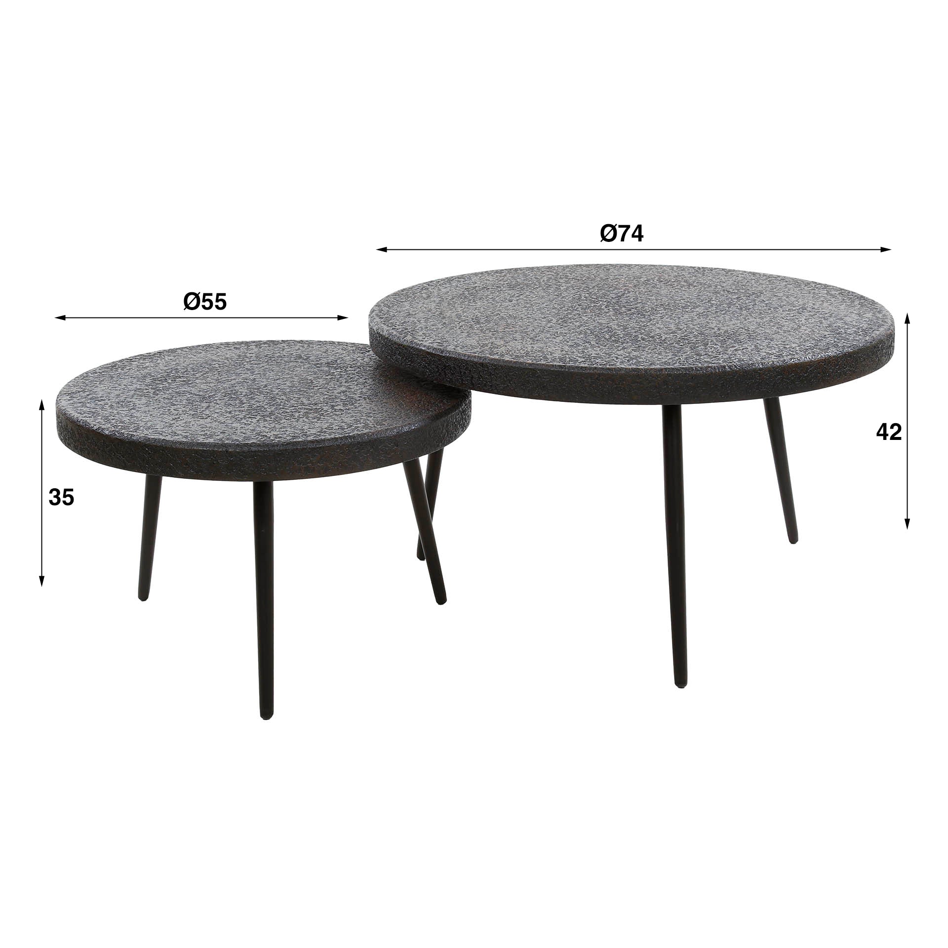 Salontafelset Buckley Rond Metallic
