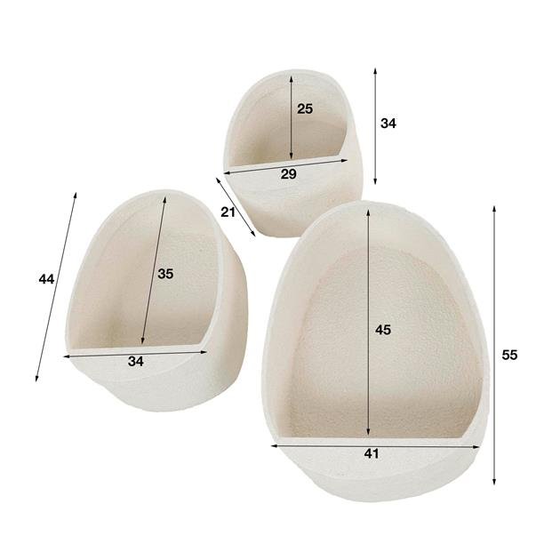 Wandschap Stone druppel set/3