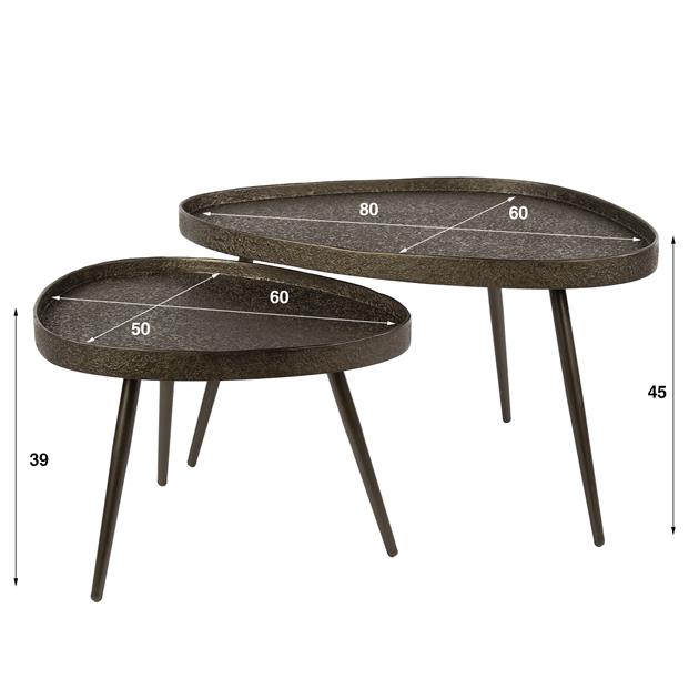 Salontafel Contour driehoekig set/2