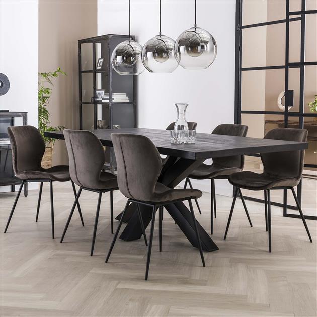 Eetkamerstoel Nova Antraciet - Industrieelinhuis.nl