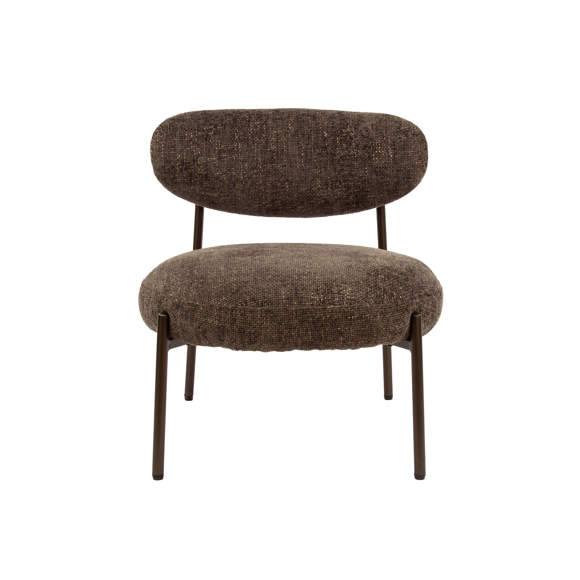 Ronde fauteuil Sofia Donkerbruin