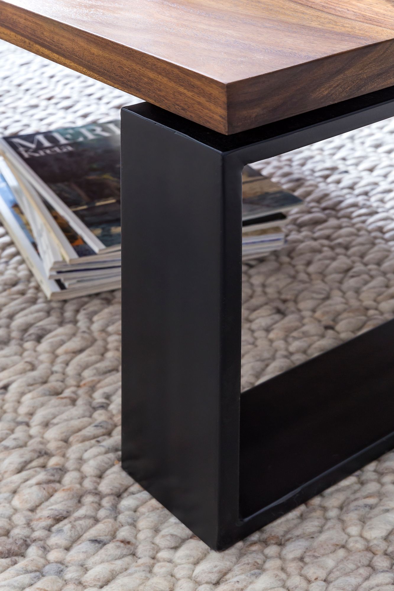 Salontafel Houten Sofa tafel met metalen frame Woonkamer tafel