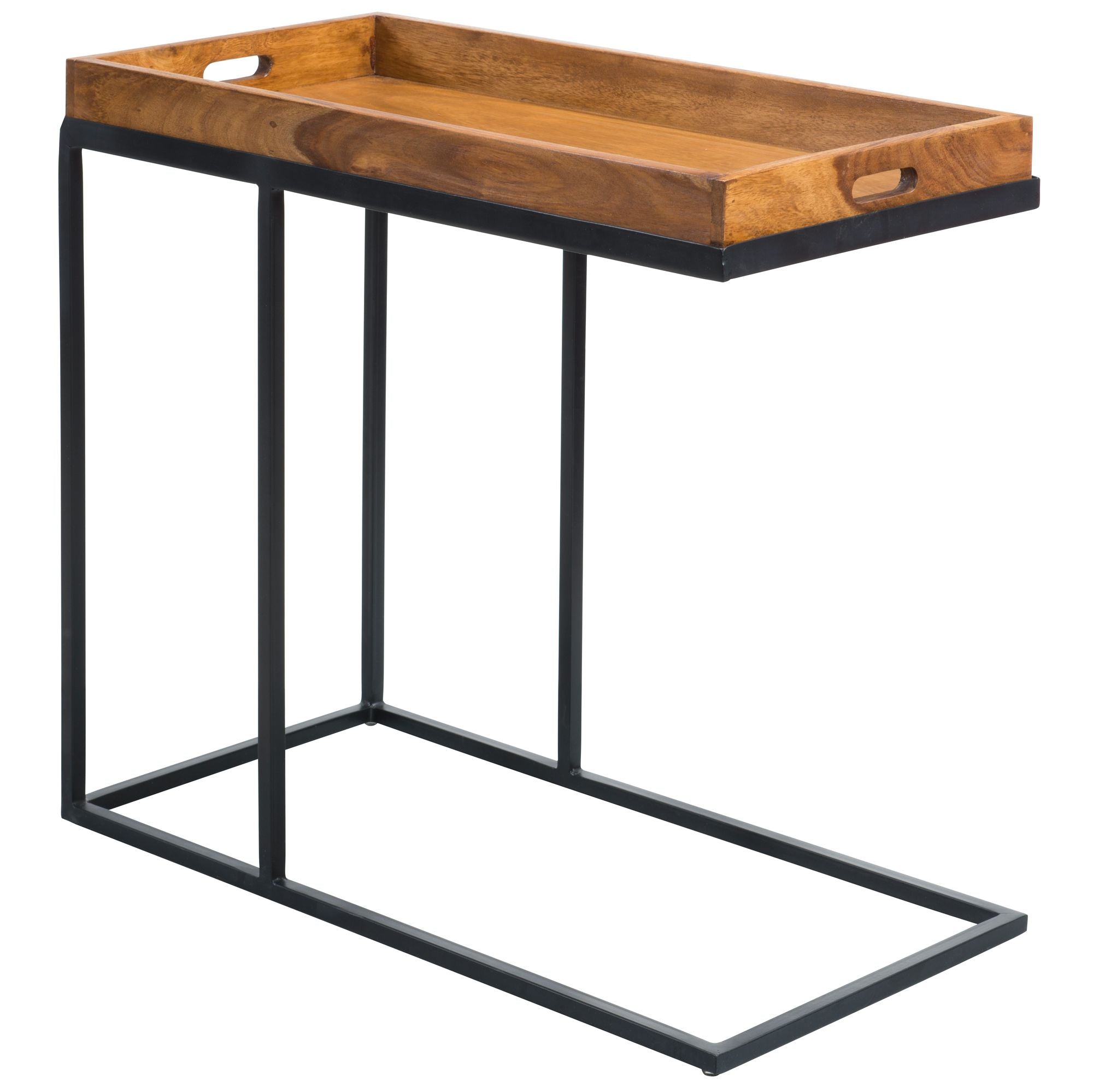 Bijzettafel voor over de bank | Sheeshamhout en Staal | 70x34x65cm - Industrieelinhuis.nl
