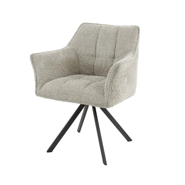 Eetkamerstoel Rodin Zand Boucle - Industrieelinhuis.nl