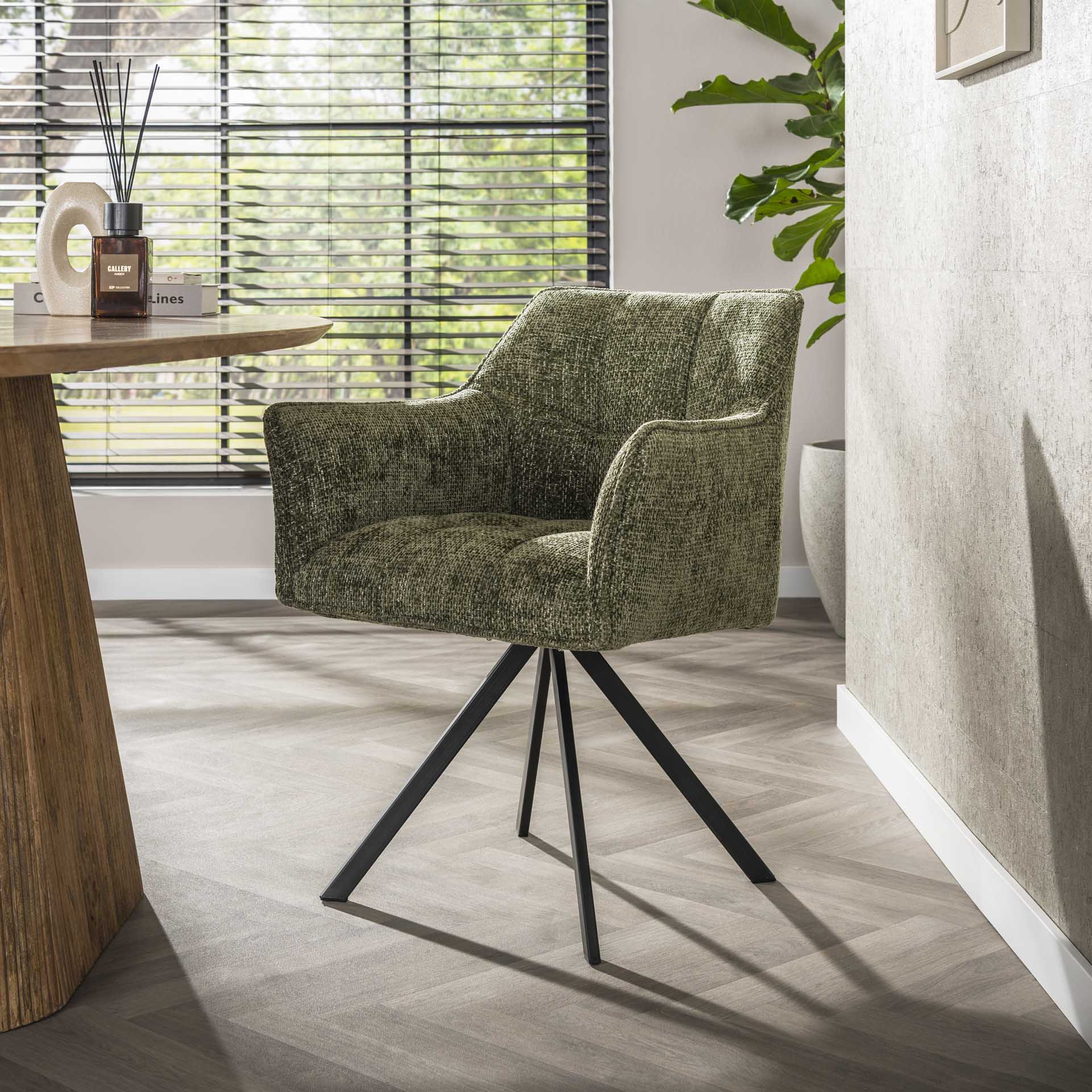 Armstoel Raster Draaibaar Donkergroen (bestellen per 2)