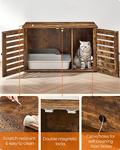 Kattenbak Kast met Deuren - Vintage Bruin - Industrieelinhuis.nl