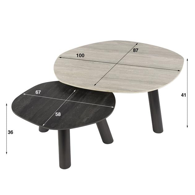 Salontafel Twin log set/2