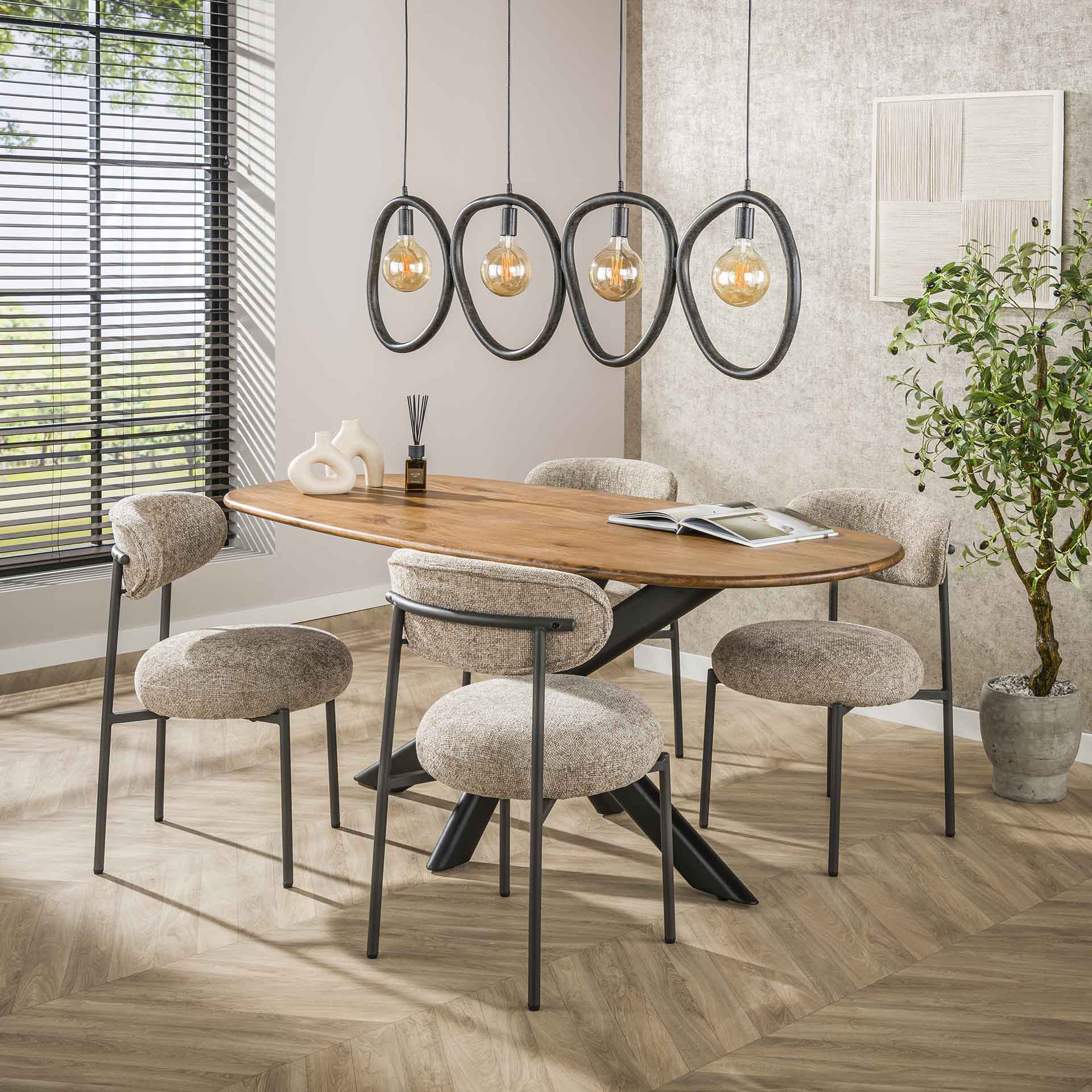 Hanglamp Riley 4 lampen - Industrieelinhuis.nl