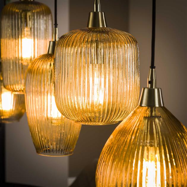 Hanglamp Roman Amber 5 lichtpunten - Industrieelinhuis.nl