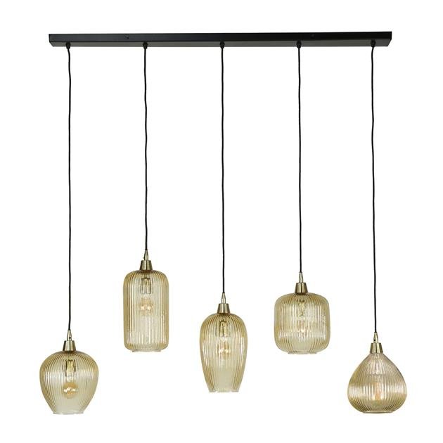 Hanglamp Roman Amber 5 lichtpunten - Industrieelinhuis.nl