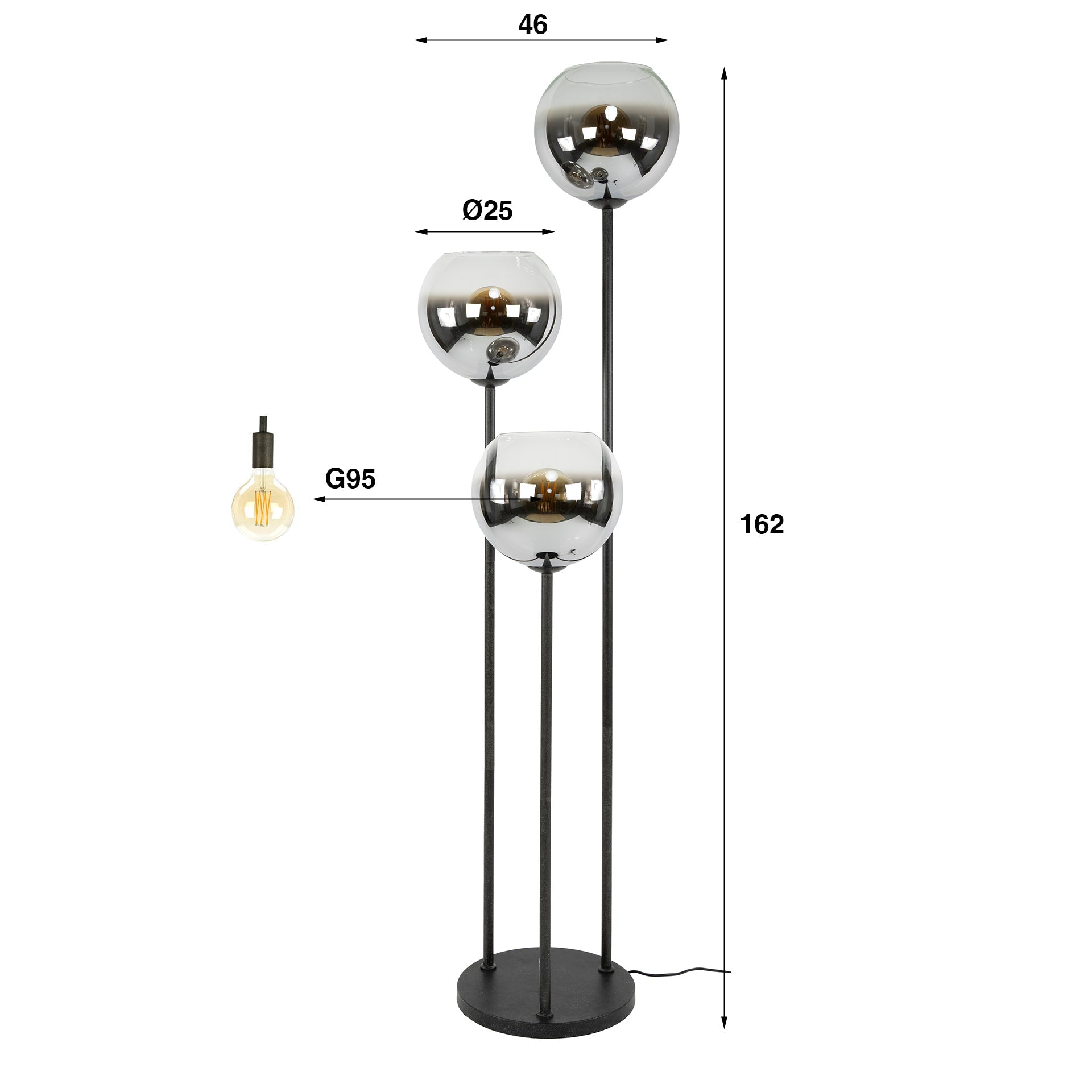 Vloerlamp Bubble Shaded - Industrieelinhuis.nl