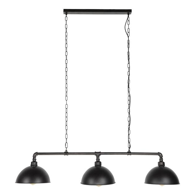 Hanglamp industrieel Tula Zwart 3 lichtpunten - Industrieelinhuis.nl