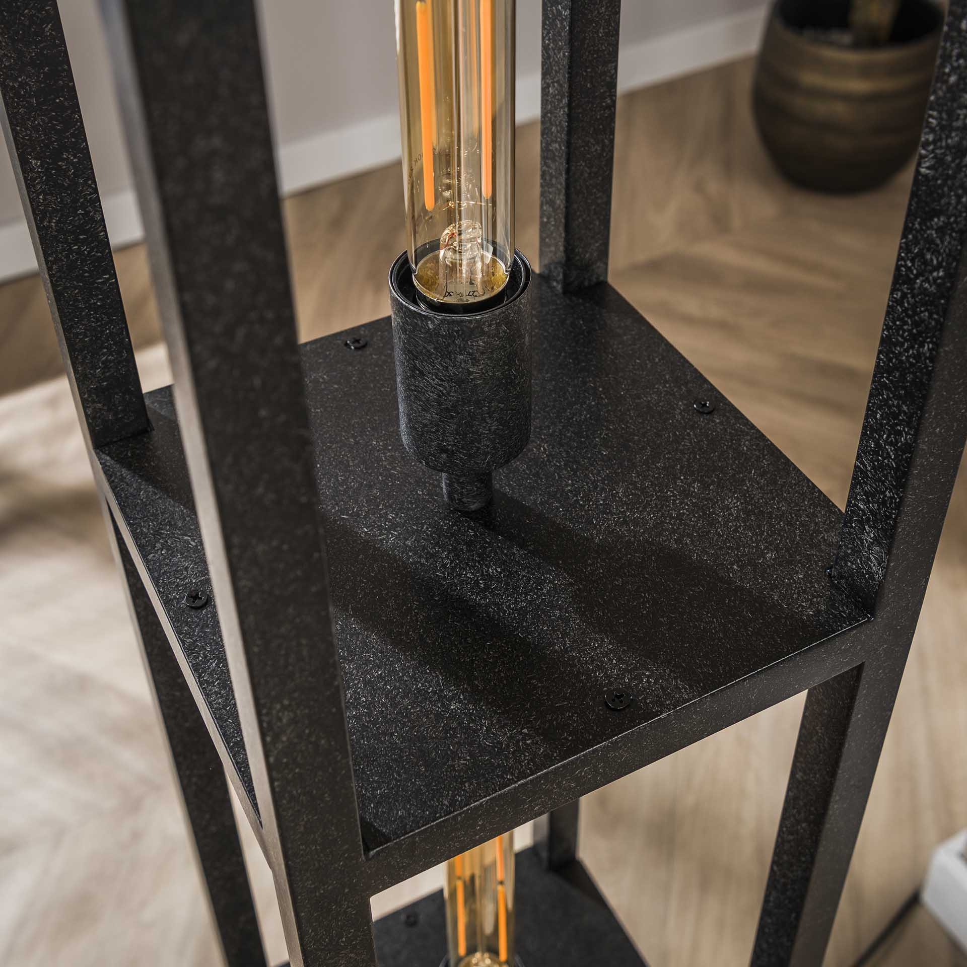 Vloerlamp 4L Quadra Zwart - Industrieelinhuis.nl