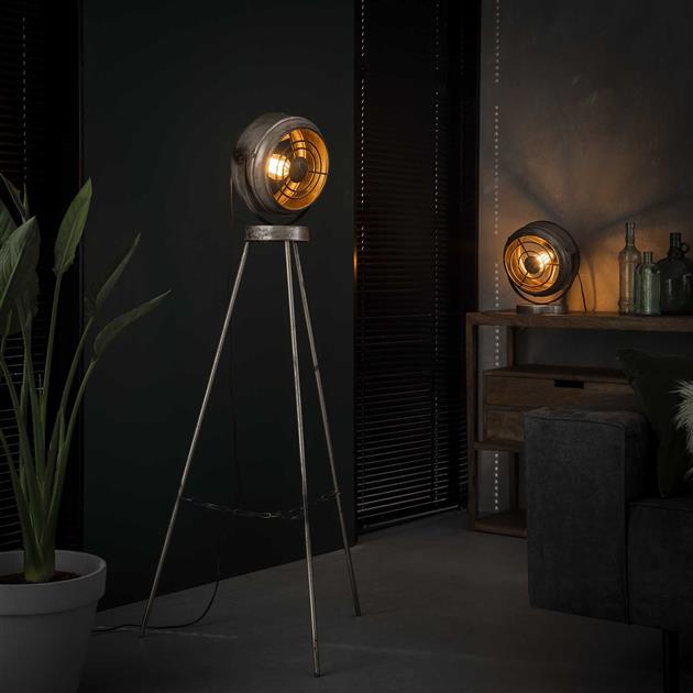 Tafellamp industrieel groot Straal Oud zilver 1 lichtpunt - Industrieelinhuis.nl
