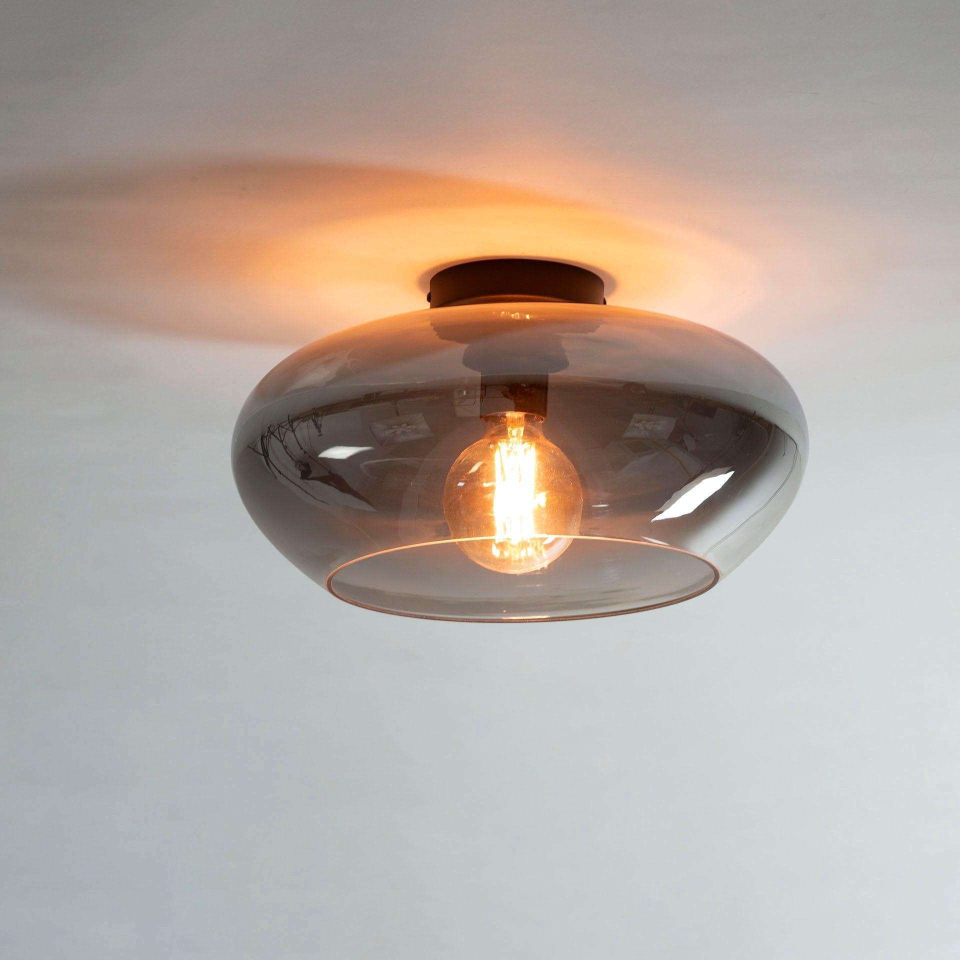 Plafondlamp Elvira Glass Smoke Grey - Industrieelinhuis.nl