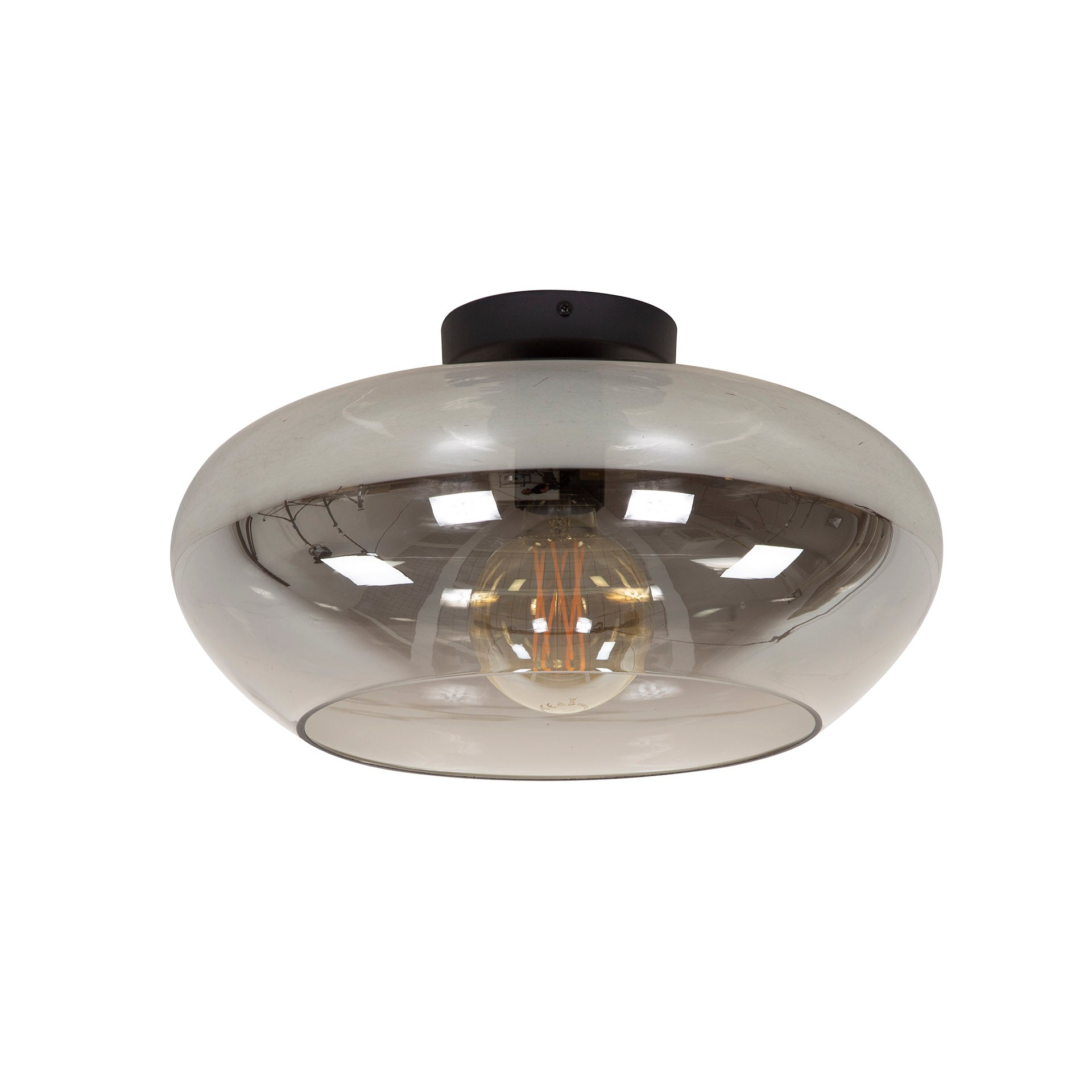 Plafondlamp Elvira Glass Smoke Grey - Industrieelinhuis.nl