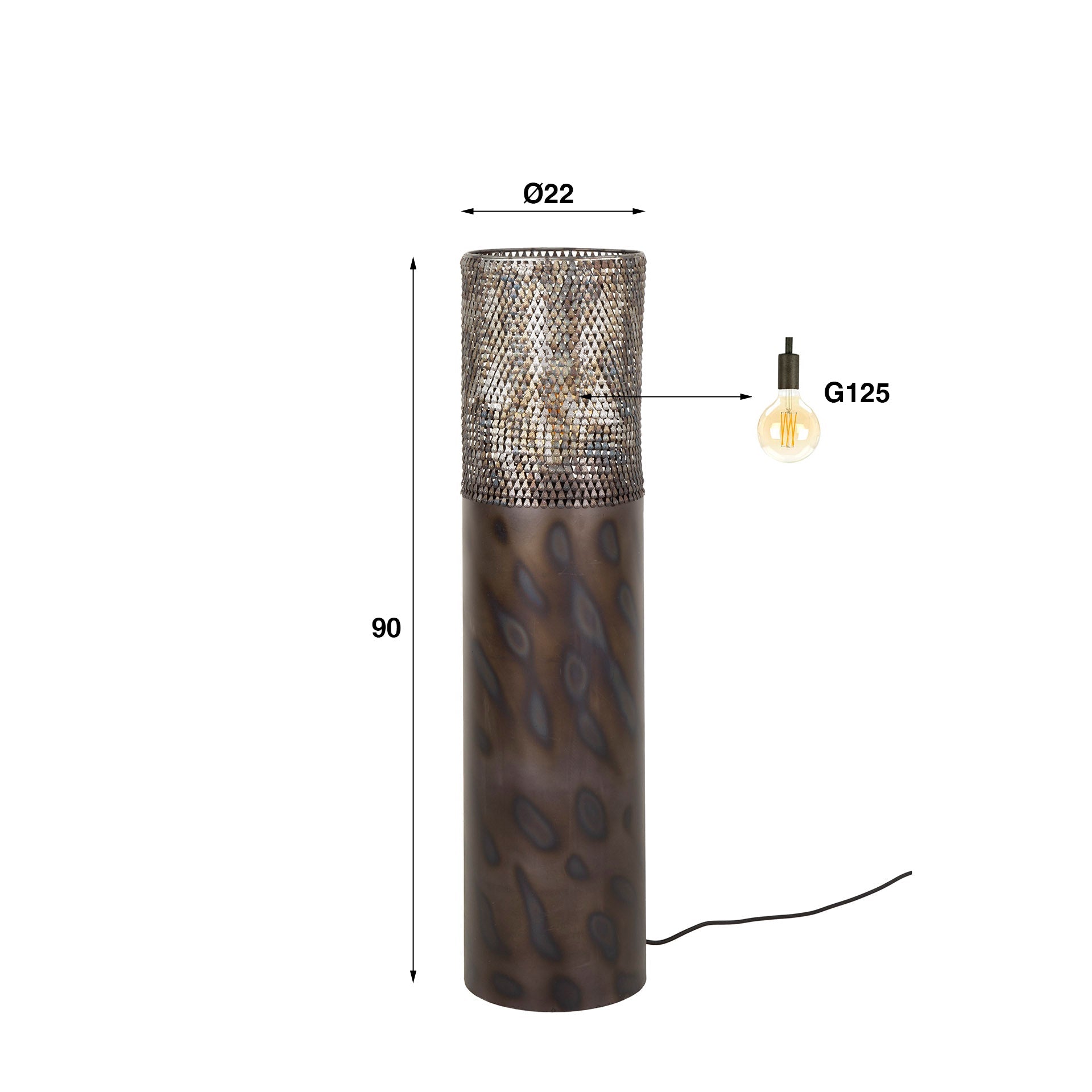 Vloerlamp Glow Ø22,5 cilinder 90cm - Industrieelinhuis.nl