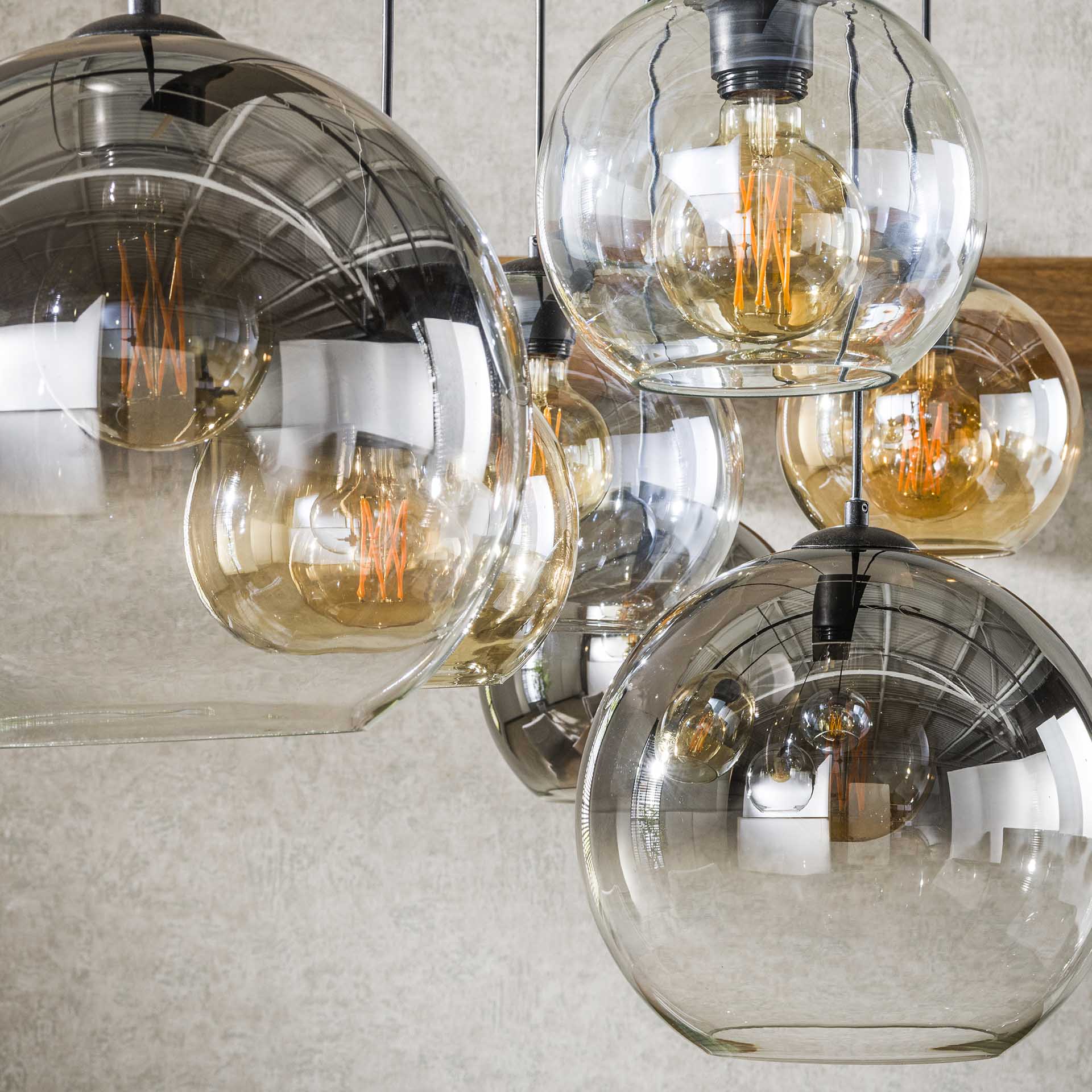 Hanglamp XL set van 7 Mouna Zwart - Industrieelinhuis.nl