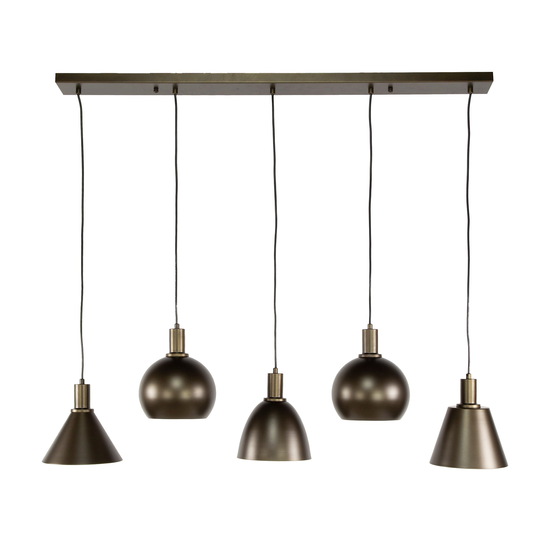 Hanglamp 5L Stellaro Donkerbruin - Industrieelinhuis.nl