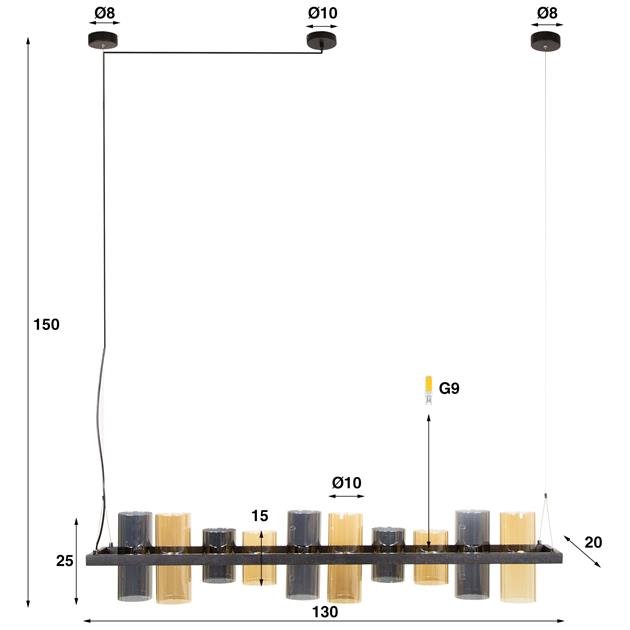 Hanglamp Cylinder Glass 10L