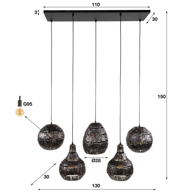 Hanglamp Multi Shade 5L