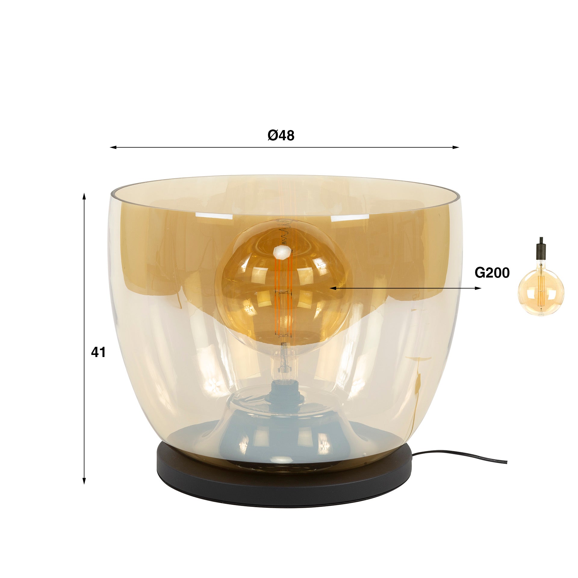 Vloerlamp XXL Rise gekleurd glas Amber - Industrieelinhuis.nl