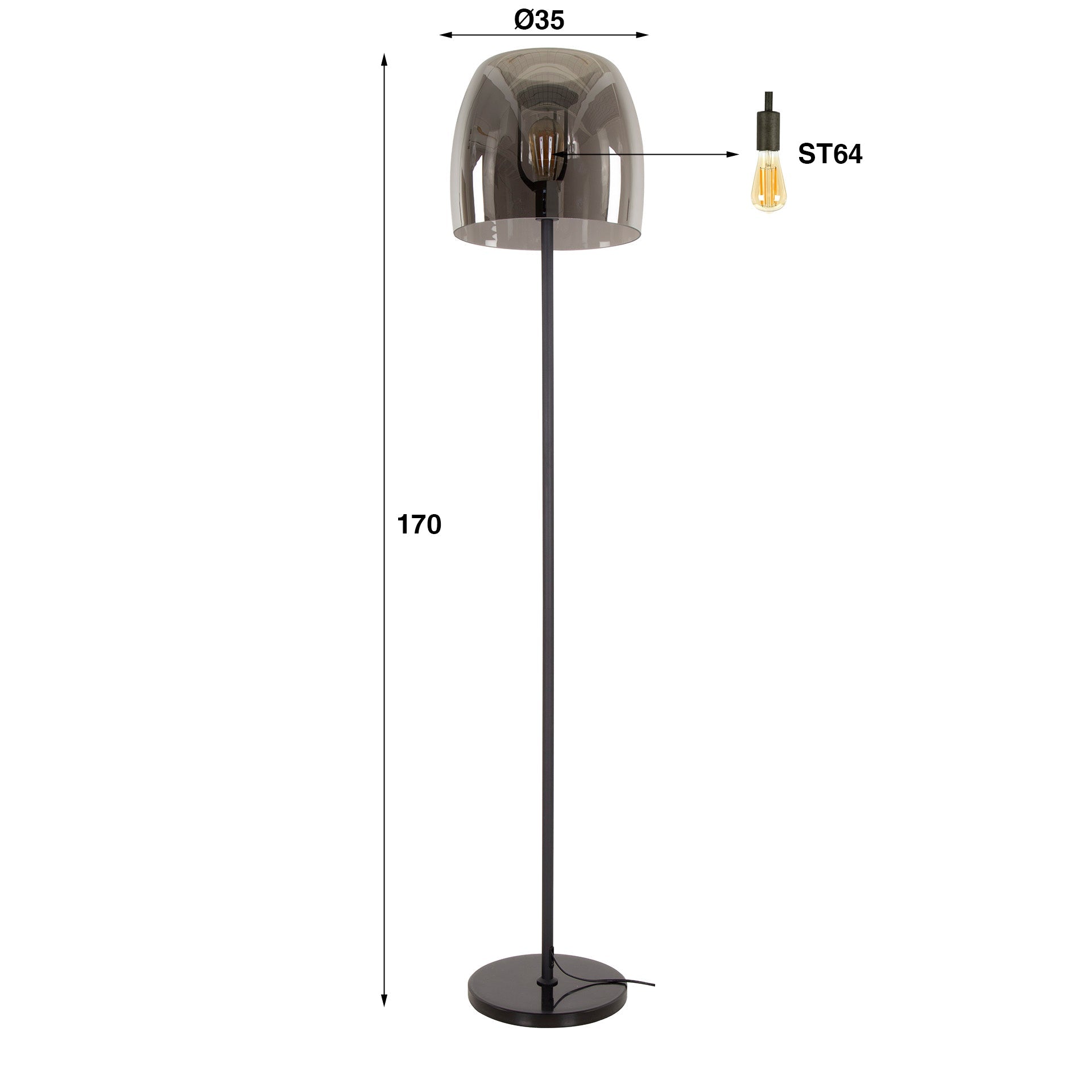 Vloerlamp Isaac 1L - Industrieelinhuis.nl