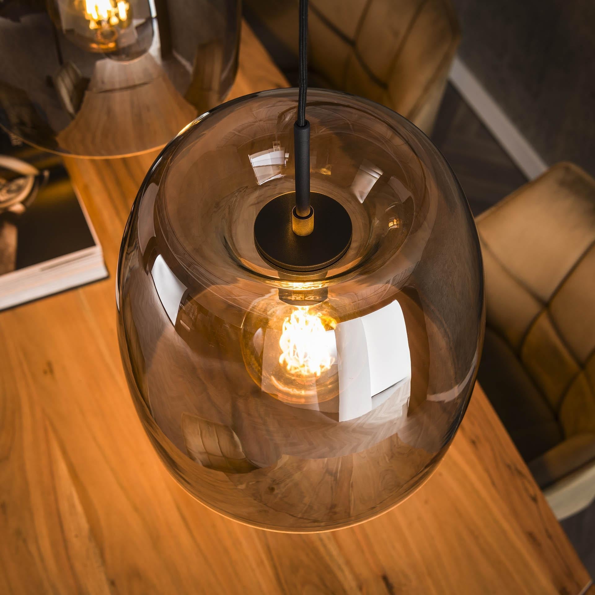 Plafondlamp Liv Glass 3L Smoke Grey - Industrieelinhuis.nl
