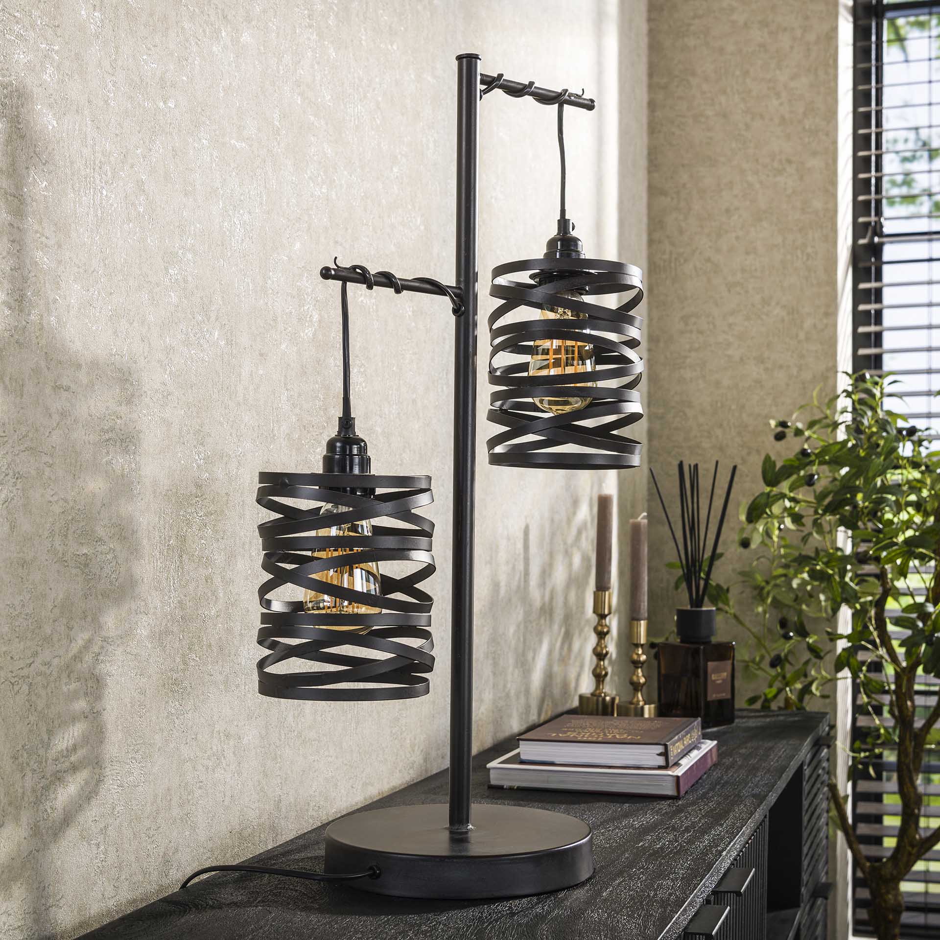 Tafellamp Sia Grijs 2 lichtpunten - Industrieelinhuis.nl