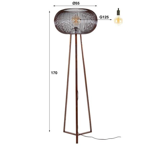 Vloerlamp Copper Twist 1L